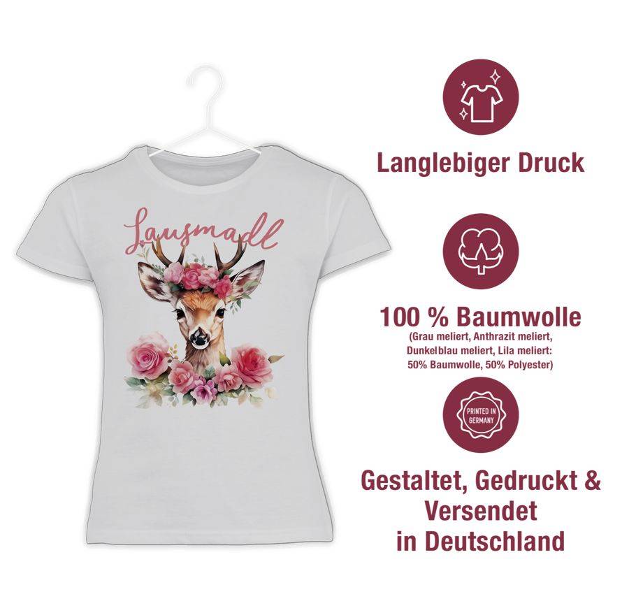 Shirtracer Lausmadl Reh Geweih - Lausemädchen Freches Mädchen Lausmädchen Lousy Girl Shir Shirtracer