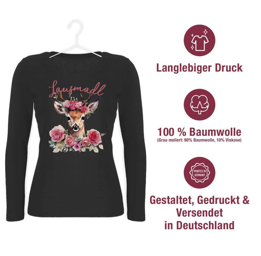 Shirtracer Lausmadl Reh Geweih - Lausemädchen Freches Mädchen Lausmädchen Lousy Girl Shir Shirtracer
