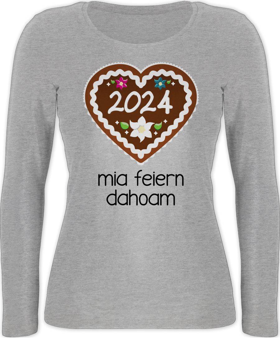Shirtracer Lebkuchenherz 2024 - mia feiern dahoam - schwarz: T-Shirt Turnbeutel Shirtracer