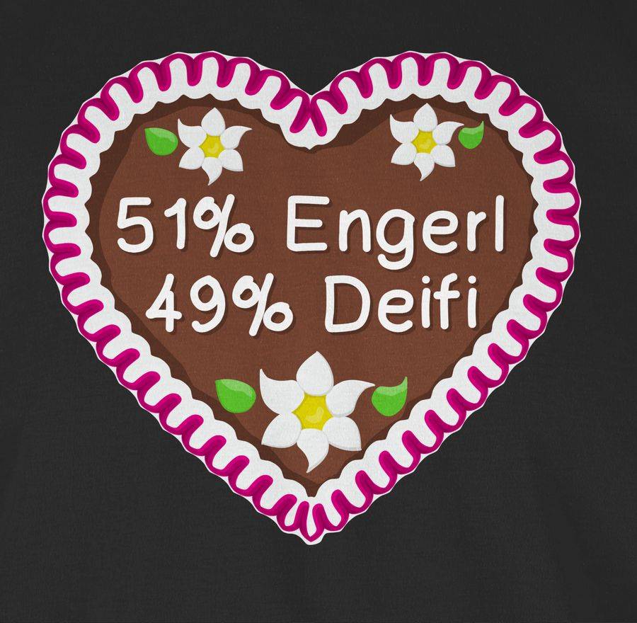 Shirtracer Lebkuchenherz 51% Engerl 49% Deifi: Tshirt Gym Bag Shirtracer