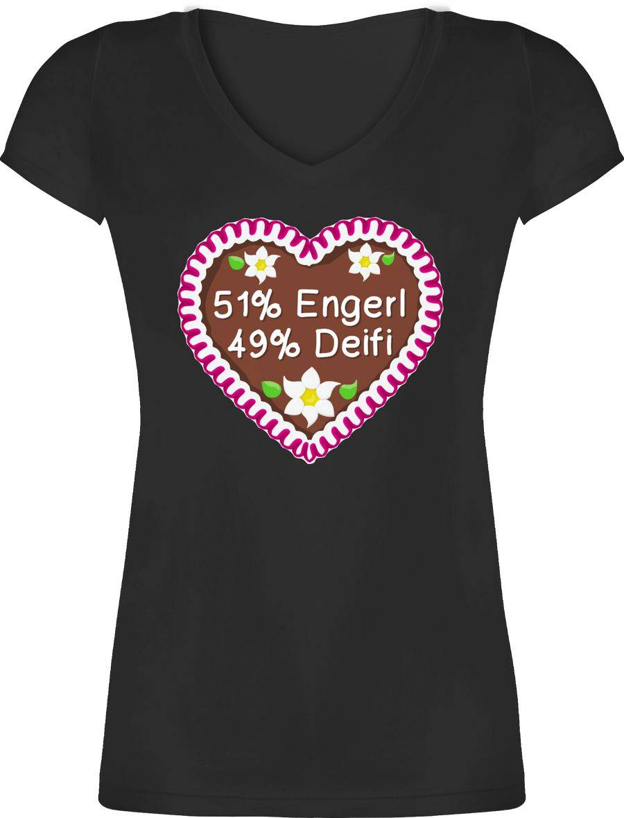 Shirtracer Lebkuchenherz 51% Engerl 49% Deifi: Tshirt Gym Bag Shirtracer