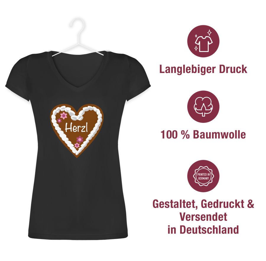 Shirtracer Lebkuchenherz Herzl: T-Shirt Turnbeutel Shirtracer