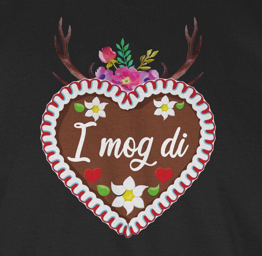 Shirtracer Lebkuchenherz I Mog Di Mit Geweih Und Blumen Shirts & Mehr Shirtracer