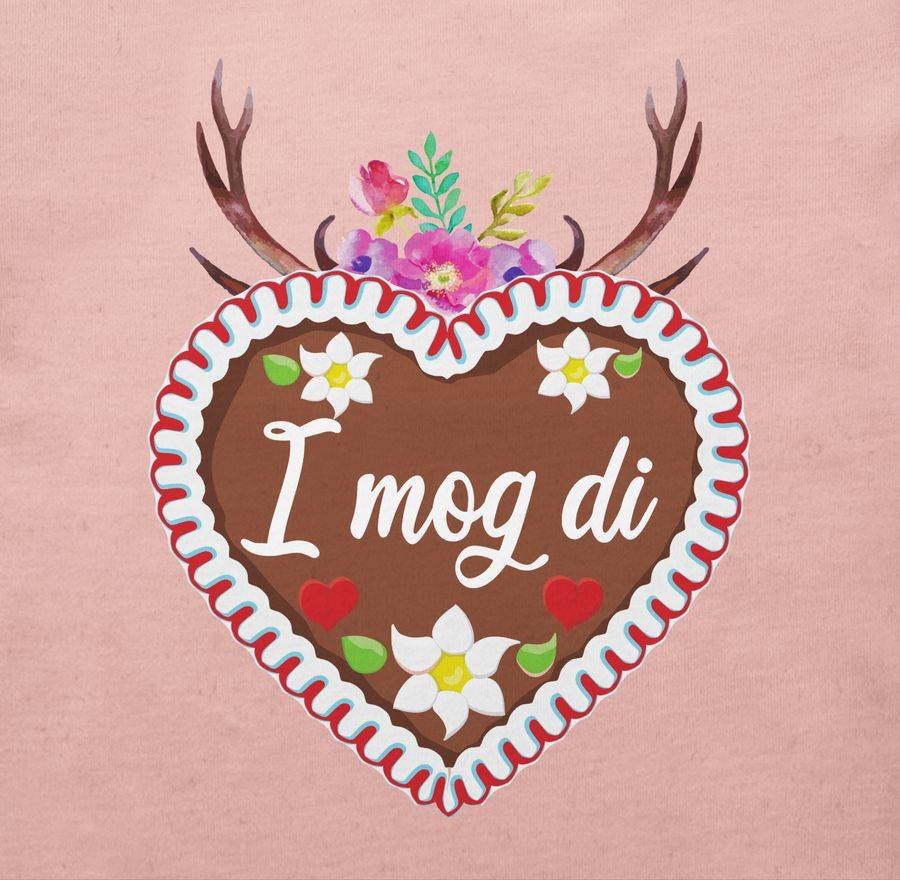 Shirtracer Lebkuchenherz I Mog Di Mit Geweih Und Blumen Shirts & Mehr Shirtracer