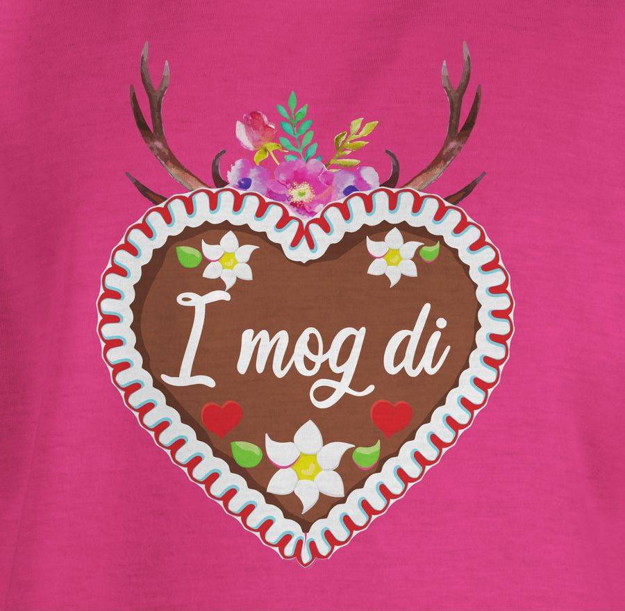 Shirtracer Lebkuchenherz I Mog Di Mit Geweih Und Blumen Shirts & Mehr Shirtracer