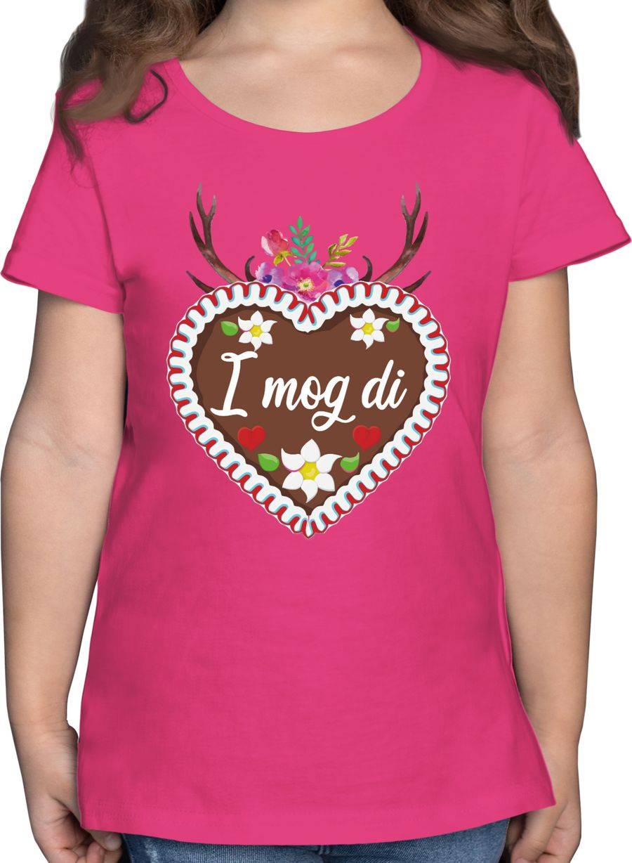 Shirtracer Lebkuchenherz I mog di mit Geweih und Blumen Shirts & Mehr Shirtracer