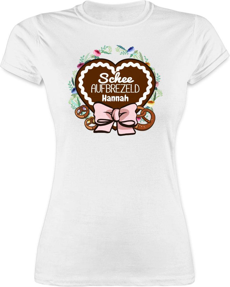 Shirtracer Lebkuchenherz und Schriftzug - Schee aufbrezeld - Brezen und Schleife Shirts & Shirtracer
