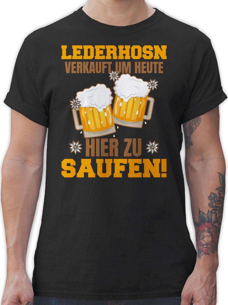 Shirtracer Lederhosn verkauft um heute hier zu saufen - Bierkrug: Tshirt Rucksack Shirtracer
