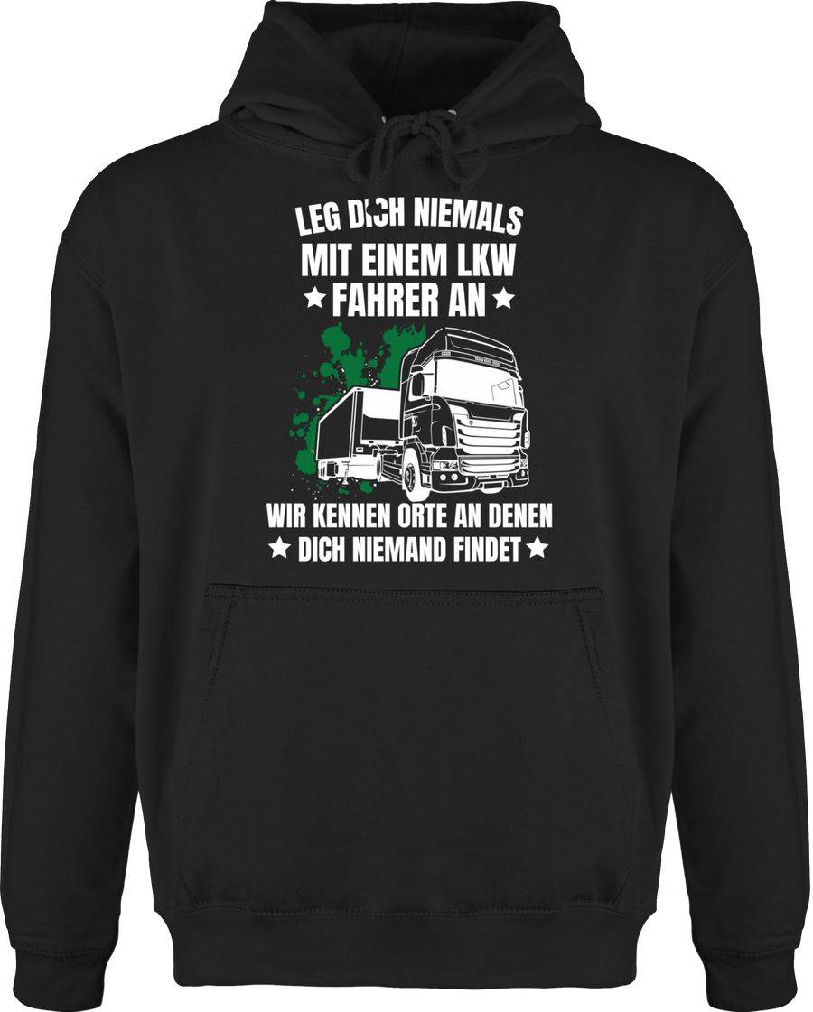Shirtracer Leg dich niemals mit einem LKW Fahrer an - weiß: T-Shirt Rucksack Shirtracer
