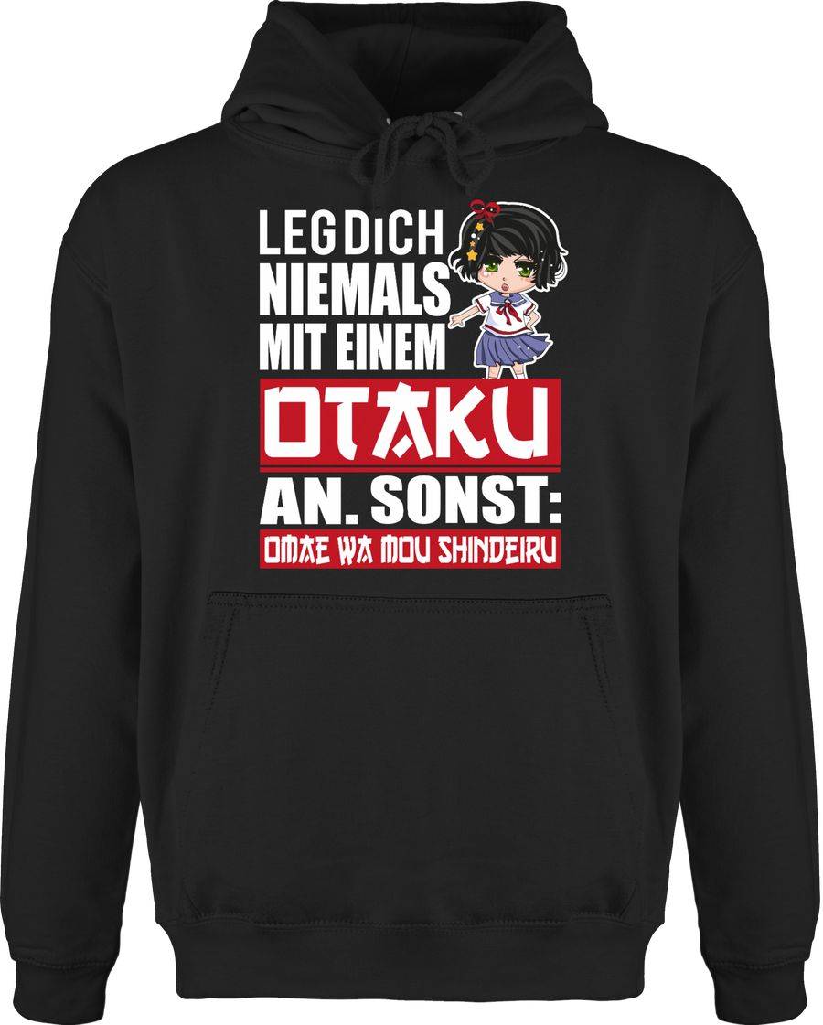 Shirtracer Leg dich niemals mit einem Otaku an - weiß/rot: T-Shirt Gym Bag Shirtracer