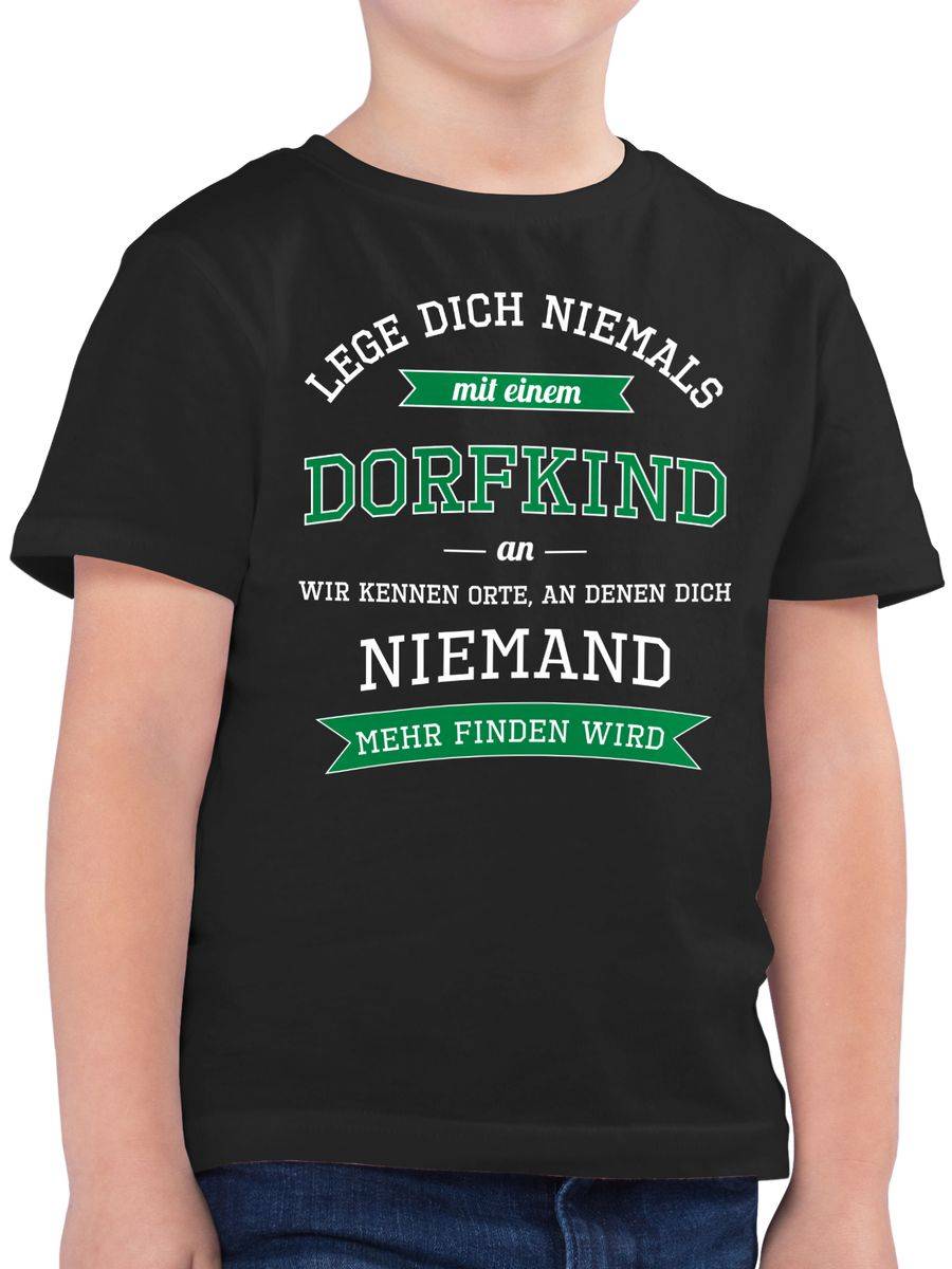 Shirtracer Lege dich niemals mit einem Dorfkind an: T-Shirt Turnbeutel Shirtracer