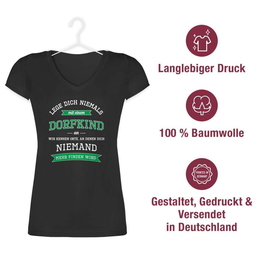 Shirtracer Lege Dich Niemals Mit Einem Dorfkind An: T-Shirt Turnbeutel Shirtracer