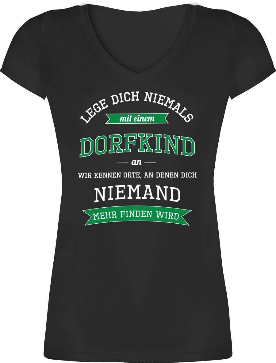Shirtracer Lege dich niemals mit einem Dorfkind an: T-Shirt Turnbeutel Shirtracer