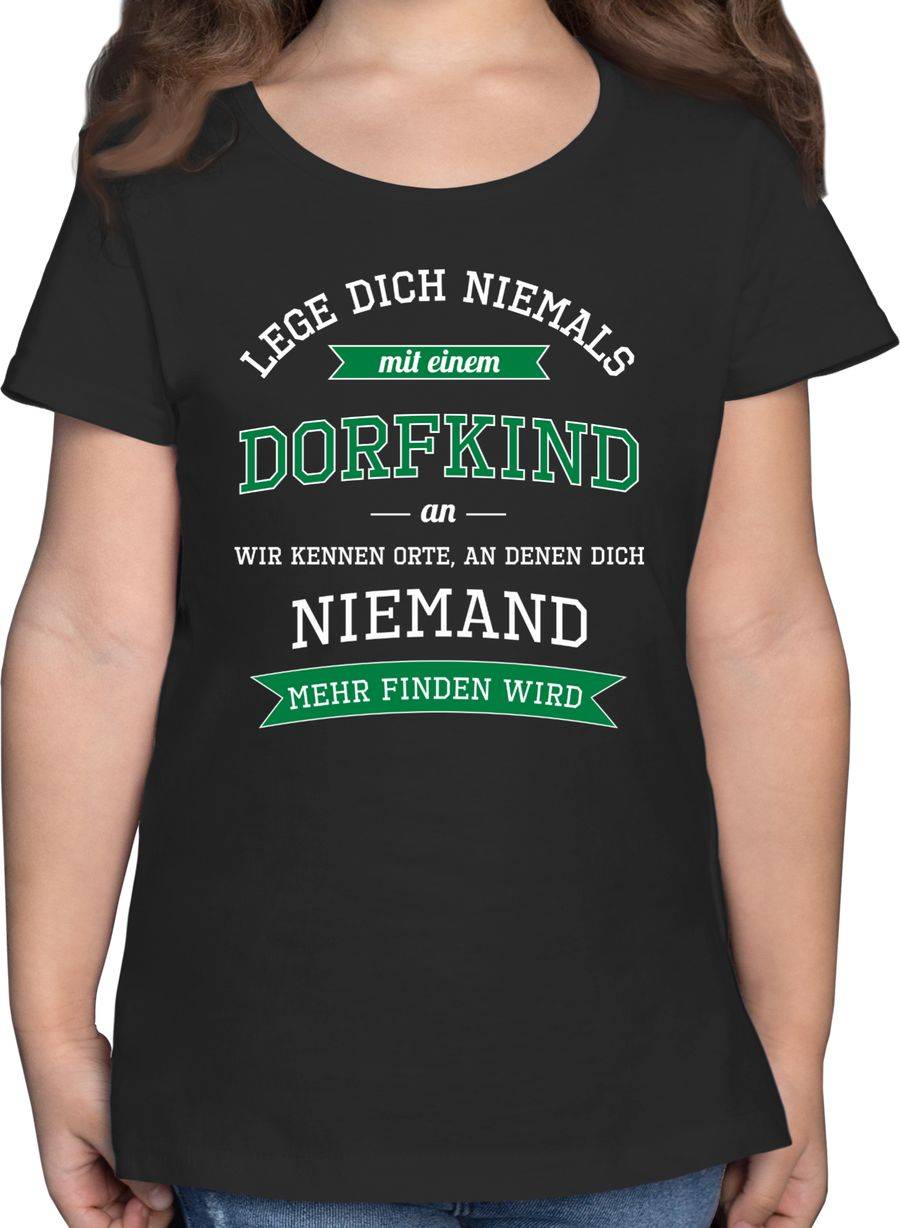 Shirtracer Lege dich niemals mit einem Dorfkind an: T-Shirt Turnbeutel Shirtracer