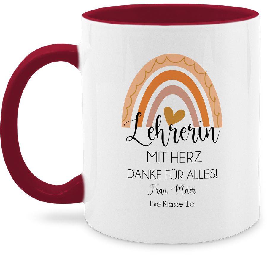 Shirtracer Lehrerin mit Herz Lehrerin Geschenk Lehrerin Abschiedsgeschenk Geschenke für Lehrerin Lehrerin Geschenke zum Abschied Shirtracer