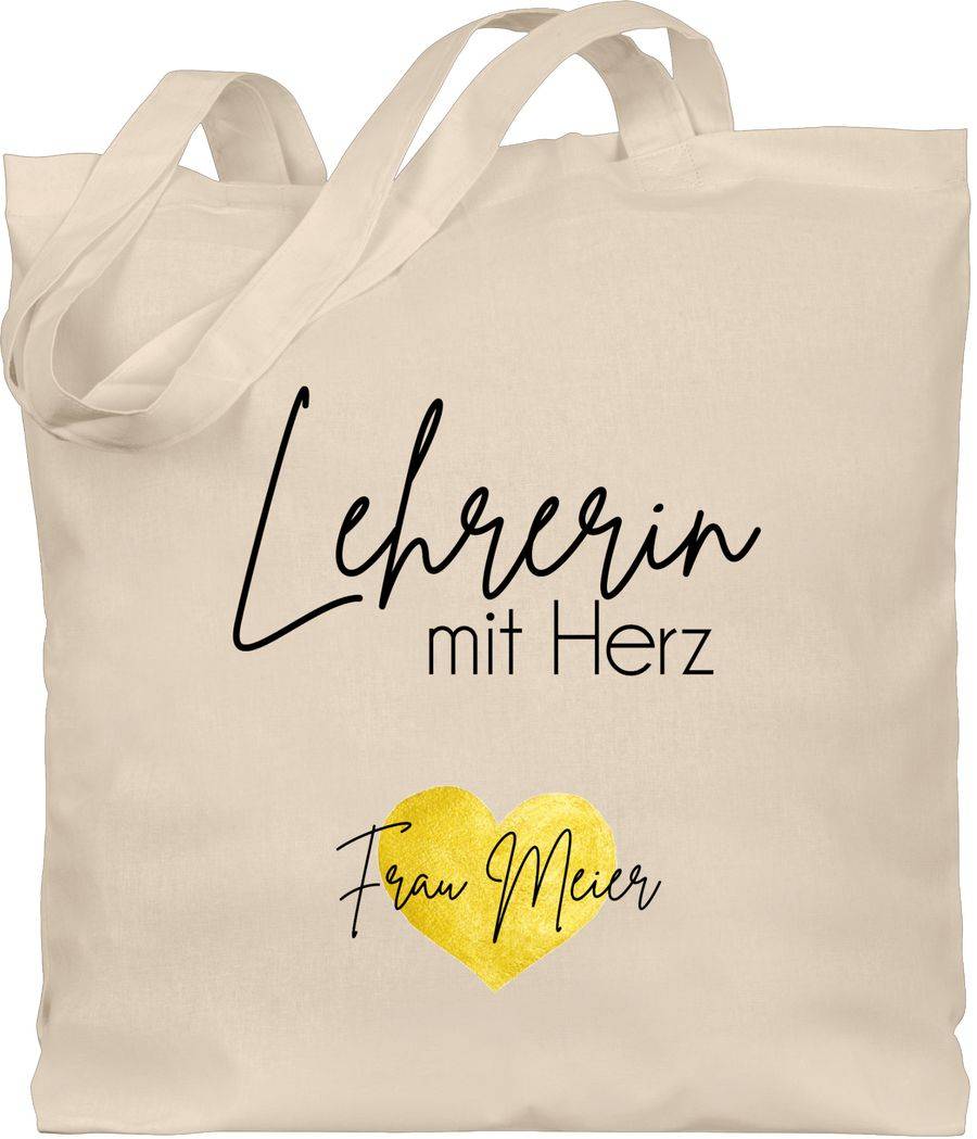 Shirtracer Lehrerin mit Herz mit Name Abschiedsgeschenk Lehrerin Lehrerin Geschenk für Lehrerin Abschied Geschenk Dankeschön Lehrerin Shirtracer
