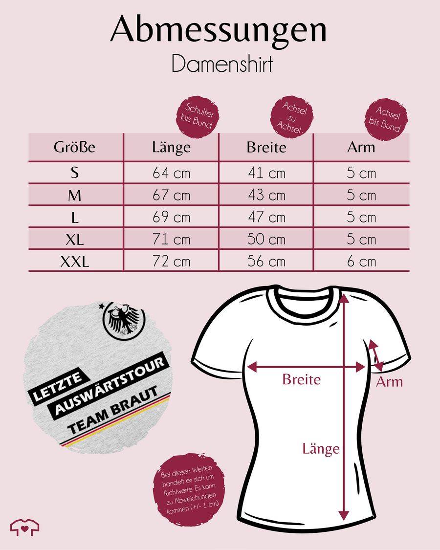 Shirtracer Letzte Auswärtstour Team Braut: T-Shirt Gym Bag Shirtracer