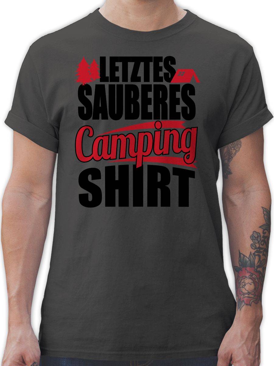 Shirtracer Letztes sauberes Camping Shirt schwarz Shirts & Mehr Shirtracer