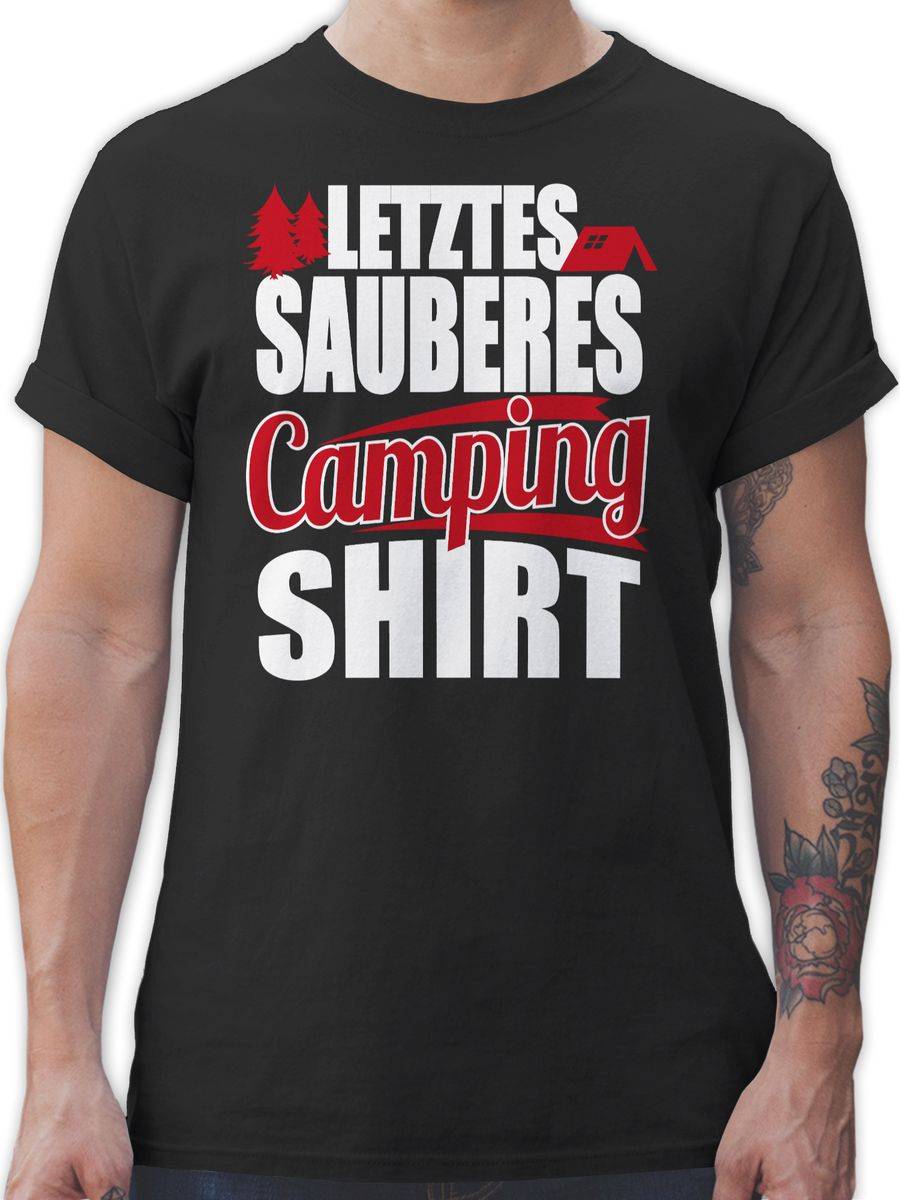 Shirtracer Letztes sauberes Camping Shirt: Tshirt Rucksack Shirtracer
