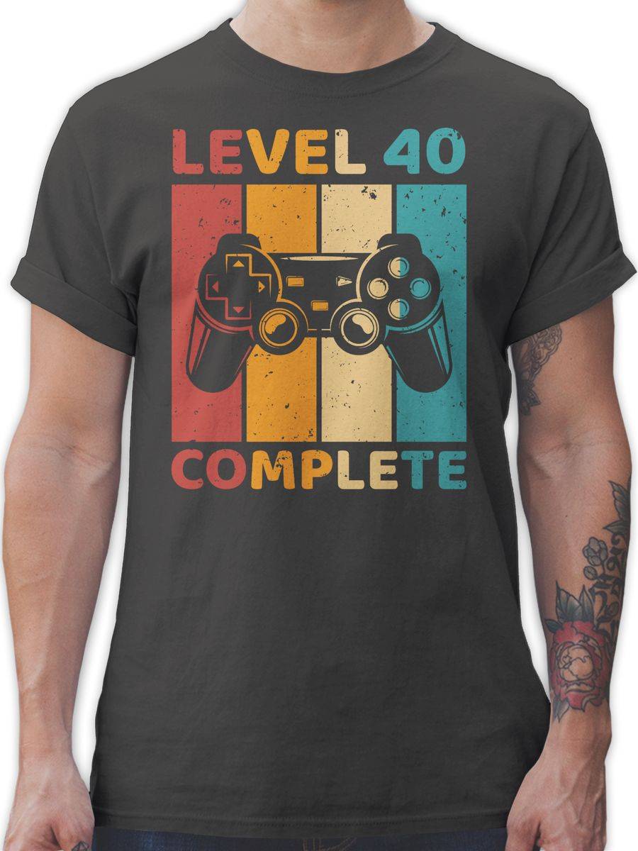 Shirtracer Level 40 Complete - Vierzig Freigeschalten Unlocked Completed - Zocker Gamer: Ts Shirtracer