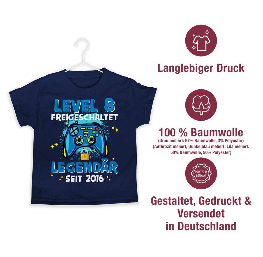 Shirtracer Level 8 Freigeschaltet Legendär Seit 2016 Shirts & Mehr Shirtracer