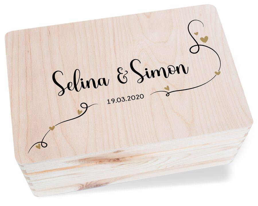 Shirtracer Liebes Erinnerungsbox mit Name Datum Beziehung Love Erinnerungen Partner