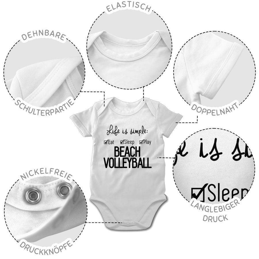 Shirtracer Life Is Simple Beachvolleyball: T-Shirt Turnbeutel Shirtracer