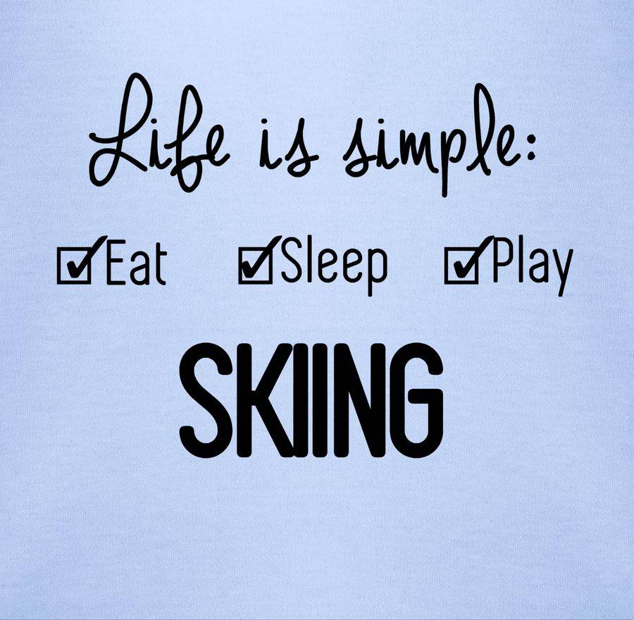 Shirtracer Life Is Simple Skiing: Tshirt Rucksack Shirtracer