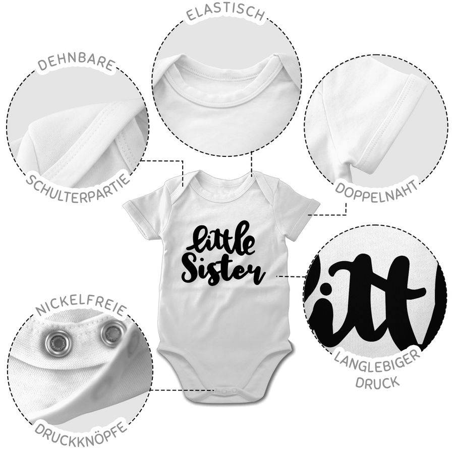 Shirtracer Little Sister - Schwarz: T-Shirt Turnbeutel Shirtracer