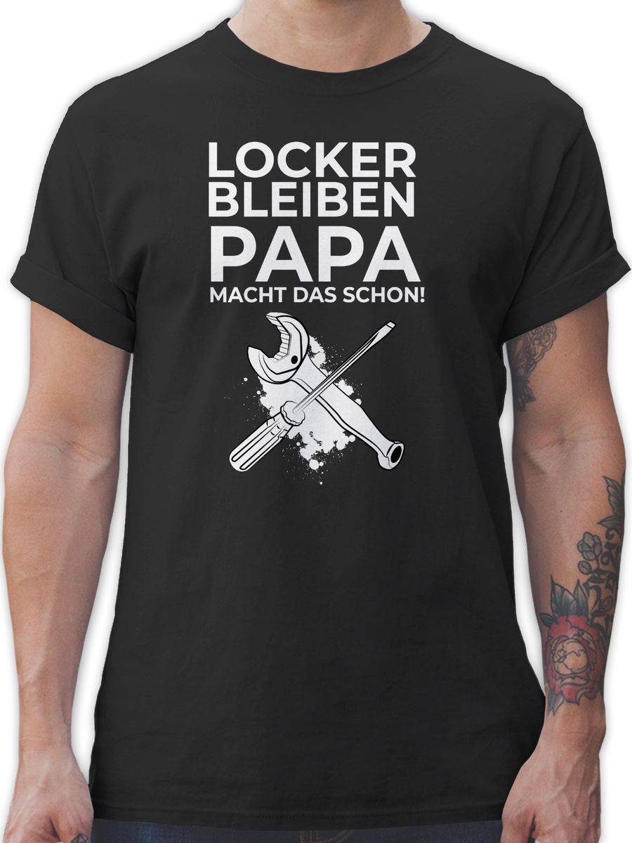 Shirtracer Locker bleiben Papa macht das schon Werkzeug: Tshirt Rucksack Shirtracer