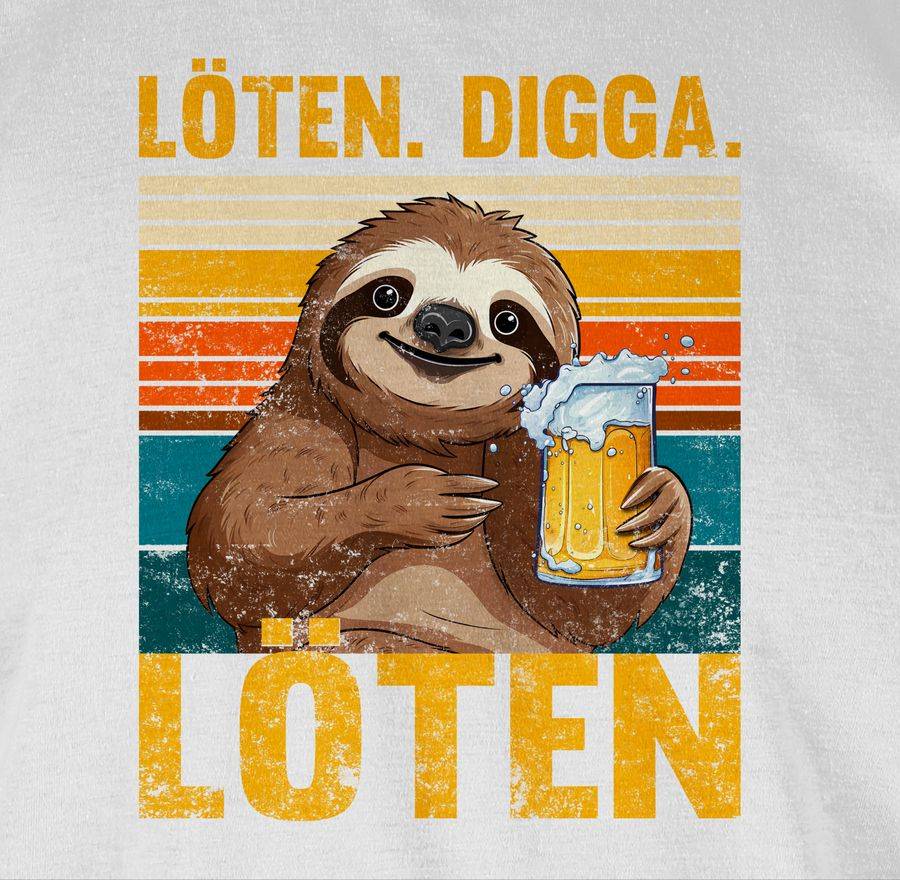 Shirtracer Löten Digga Löten - Digga Löten Bier Biertrinker Faultier Saufi: T-Shirt Gym Bag Shirtracer