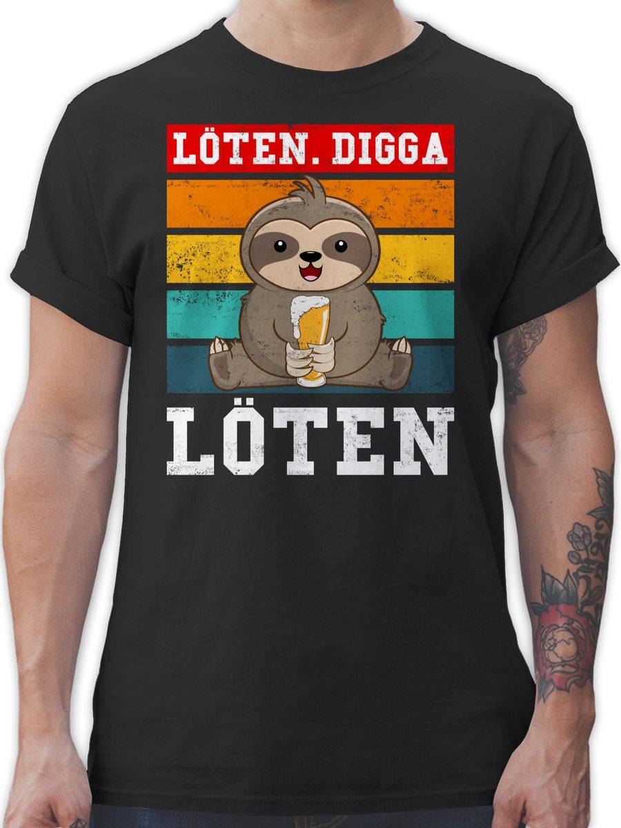 Shirtracer Löten Digga Löten Vintage weiß bunt Shirts & Mehr Shirtracer