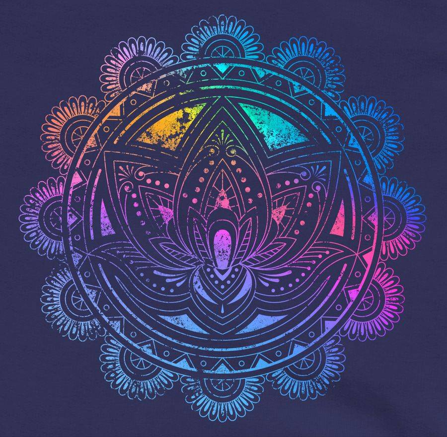Shirtracer Lotusblume Lotus Meditation Entspannung Spirituelle Mandala Pilates: T-Shirt Ruc Shirtracer