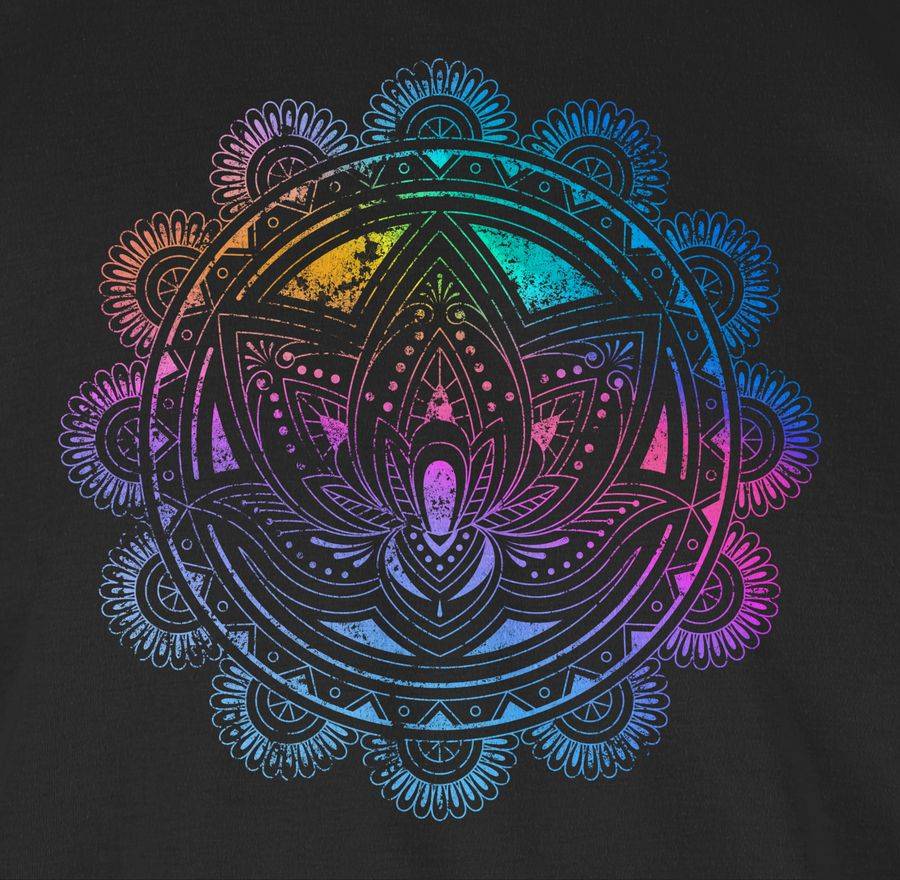 Shirtracer Lotusblume Lotus Meditation Entspannung Spirituelle Mandala Pilates: T-Shirt Ruc Shirtracer