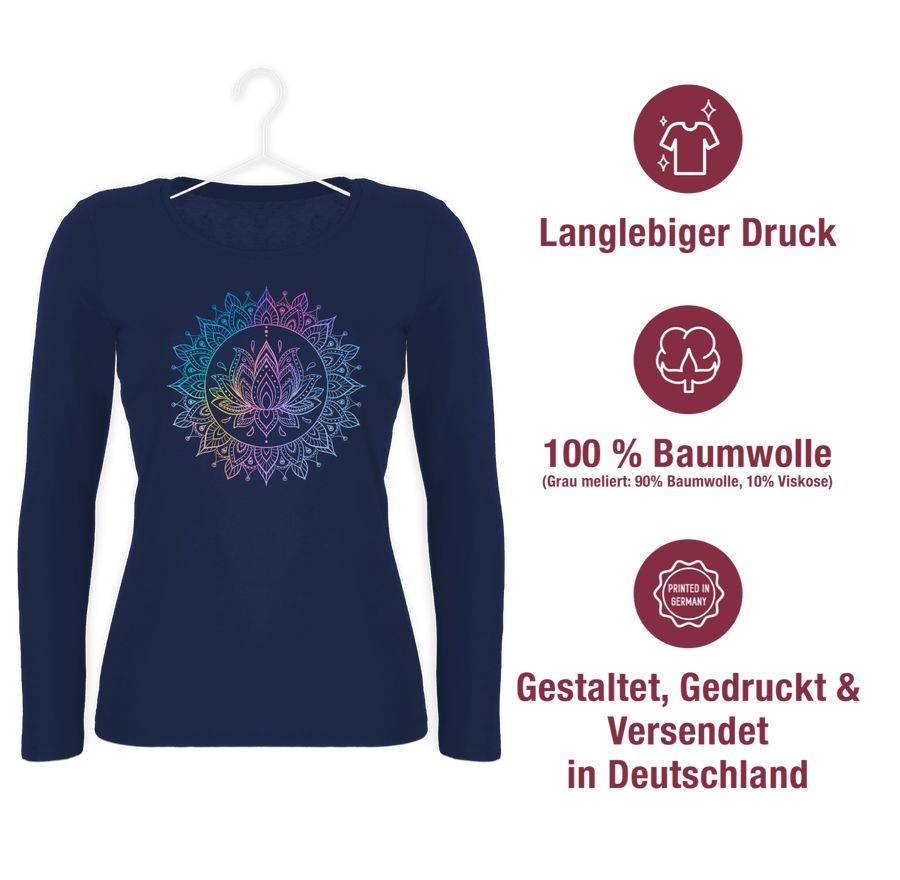 Shirtracer Lotusblume Spirituelle Meditation Mandala Pilates Lotus Entspannung Shirts & M Shirtracer