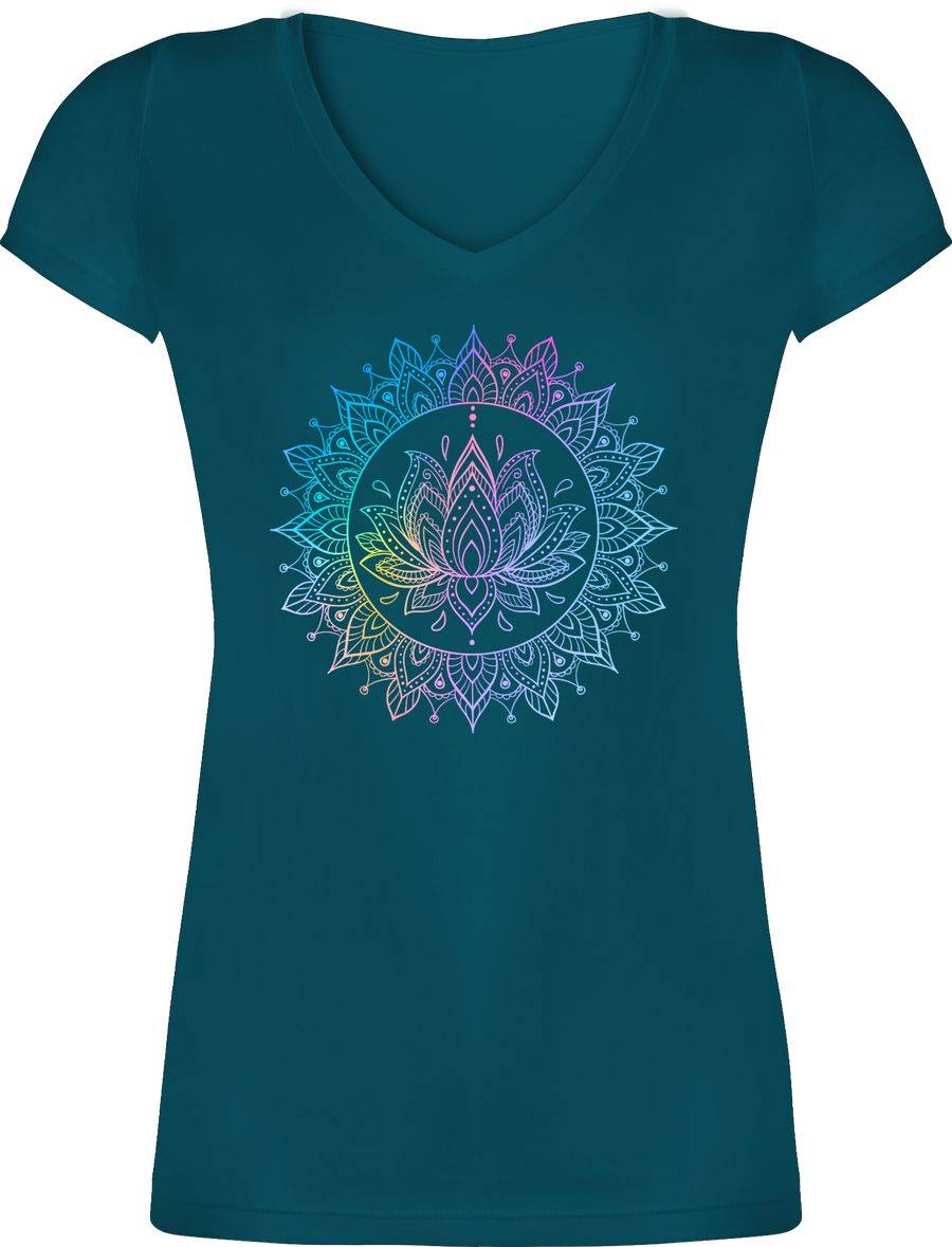 Shirtracer Lotusblume Spirituelle Meditation Mandala Pilates Lotus Entspannung Shirts & M Shirtracer