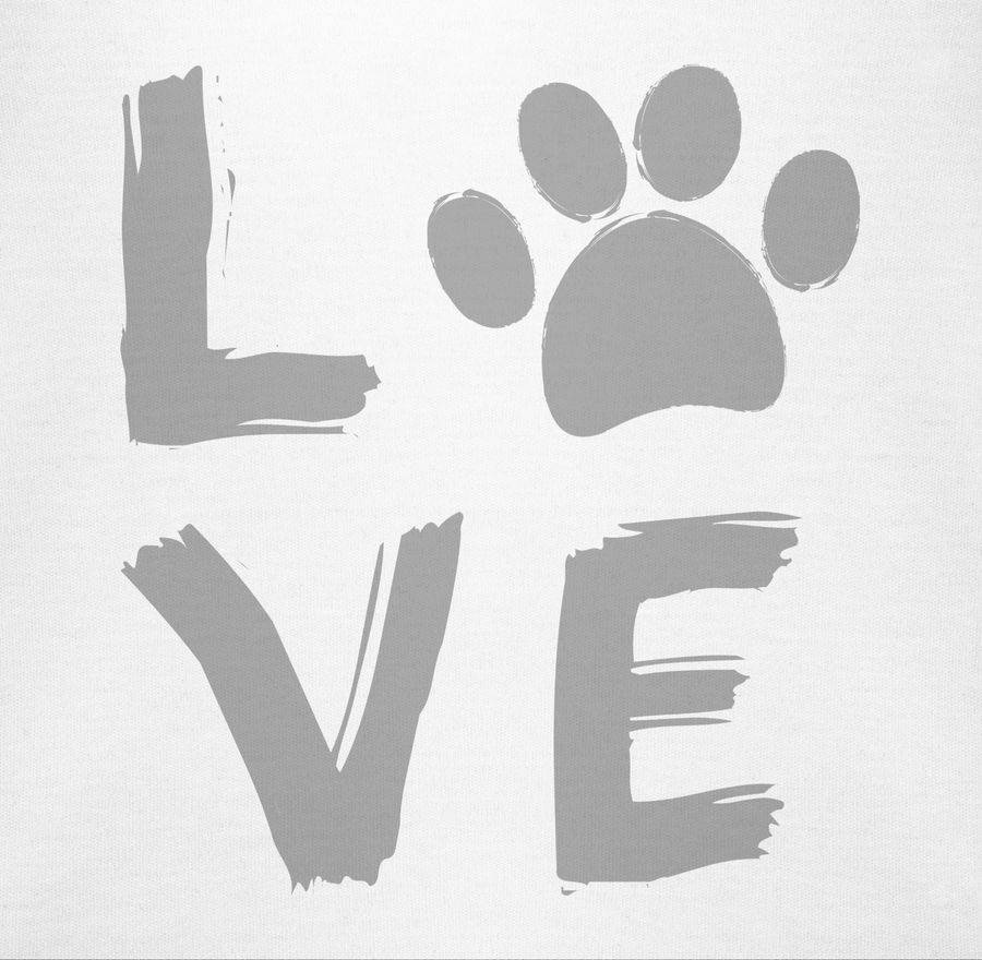 Shirtracer Love Pfotenabdruck: Tshirt Rucksack Shirtracer