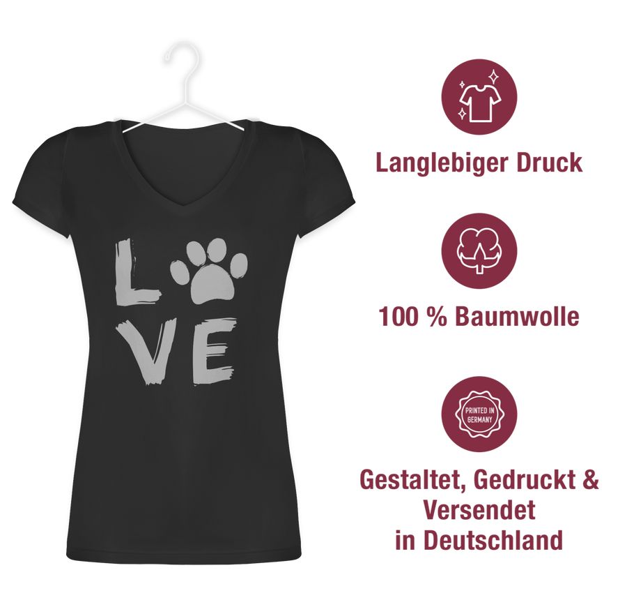 Shirtracer Love Pfotenabdruck: Tshirt Rucksack Shirtracer