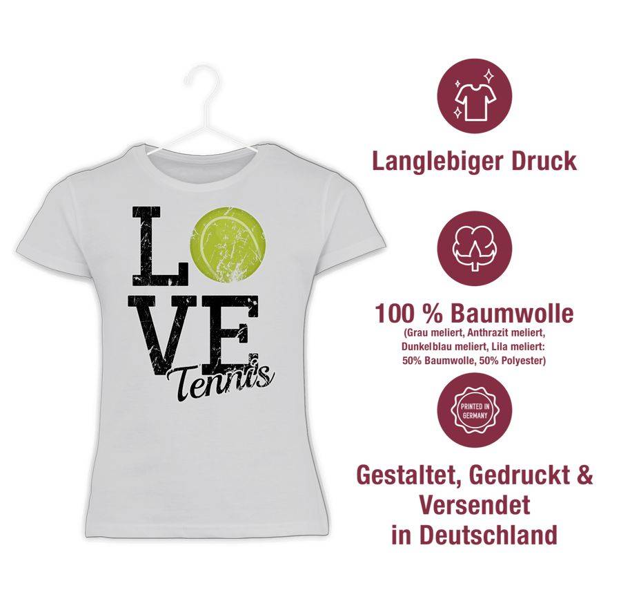 Shirtracer Love Tennis: Tshirt Turnbeutel Shirtracer