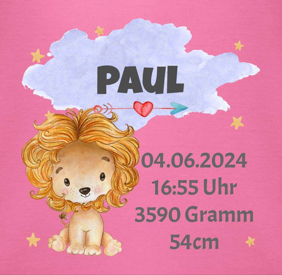 Shirtracer Löwe Geburtsdaten - Junge Datum Gewicht Uhrzeit Größe Shirts & Mehr Shirtracer