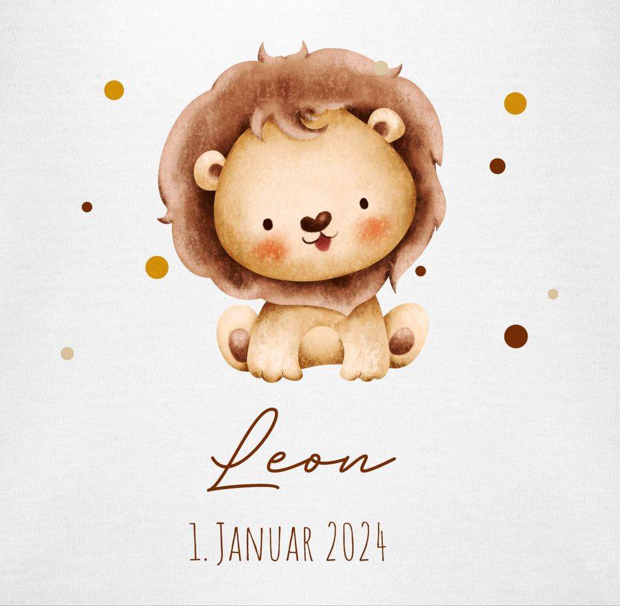 Shirtracer Löwe Mit Name Und Datum - Geburtstag Geburt Tiermotiv Geschenk: Tshirt Gym Bag Shirtracer
