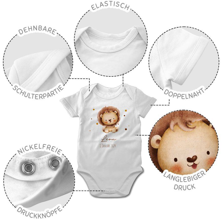 Shirtracer Löwe Mit Name Und Datum - Geburtstag Geburt Tiermotiv Geschenk: Tshirt Gym Bag Shirtracer