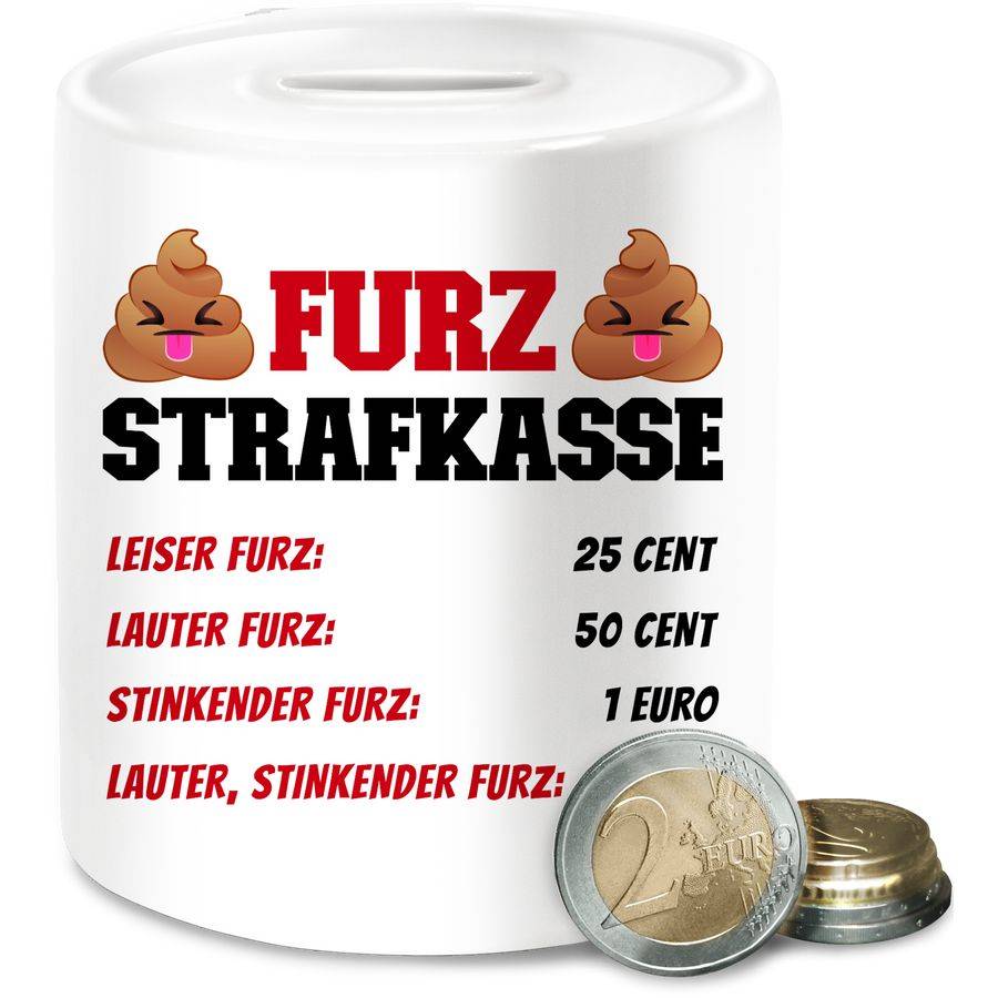 Shirtracer Lustige Pups Spardose Furz Strafkasse für Spaßgeschenke Furz Kasse für Strafgeld Shirtracer