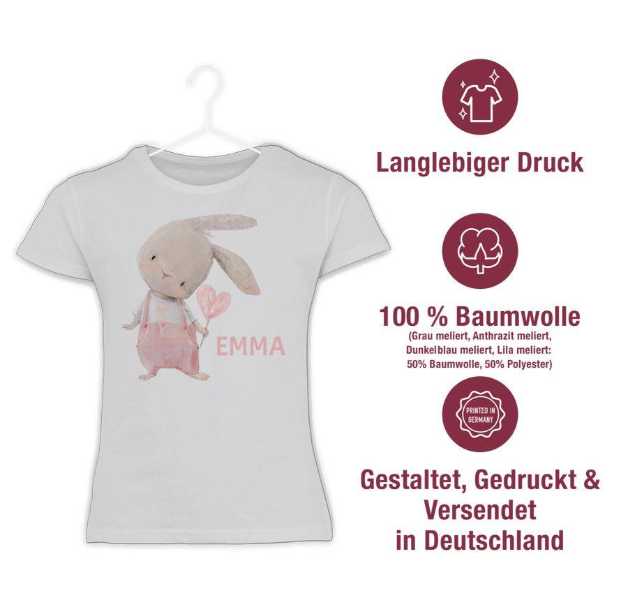 Shirtracer Mädchen Hase Rabbit Häschen Langohr Süße Hasen: T-Shirt Rucksack Shirtracer