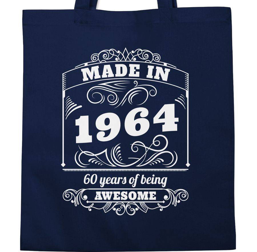 Shirtracer Made In 1964 Sixty Years Of Being Awesome: T-Shirt Turnbeutel Shirtracer
