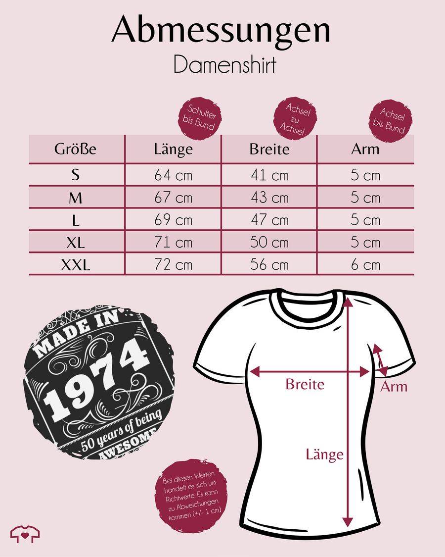 Shirtracer Made In 1974 Fifty Years Of Being Awesome Shirts & Mehr Shirtracer
