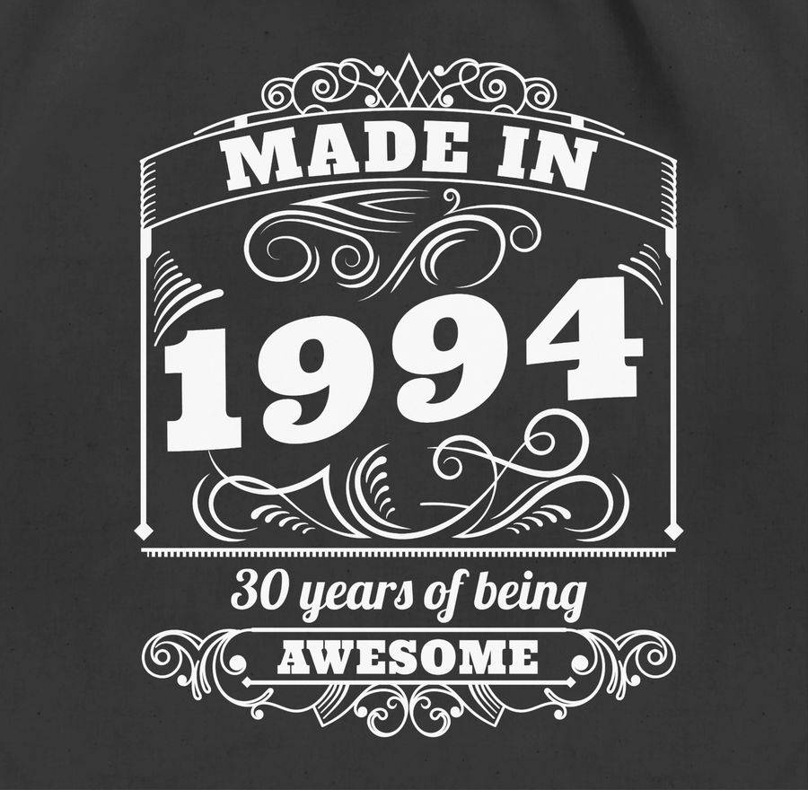 Shirtracer Made In 1994 Thirty Years Of Being Awesome: Tshirt Gym Bag Shirtracer