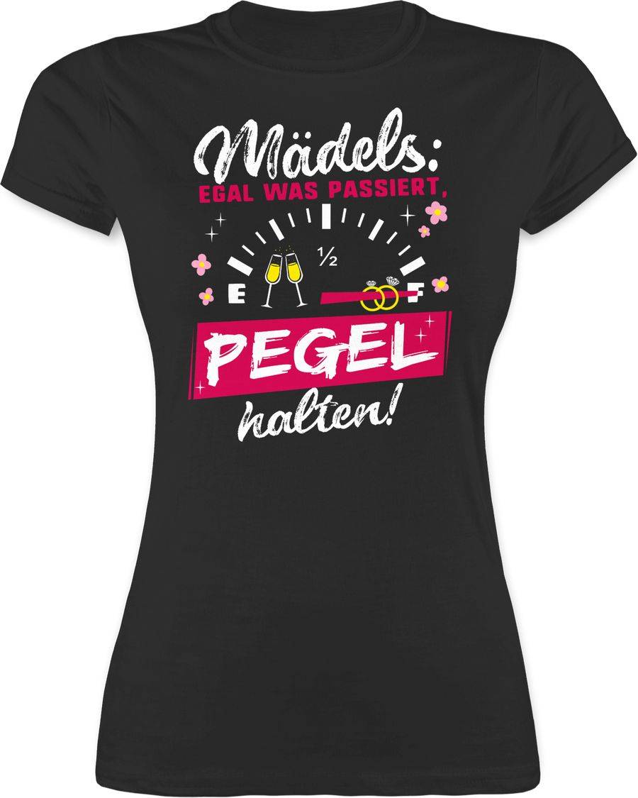 Shirtracer Mädels: Egal was passiert, Pegel halten! JGA Fuchsia: T-Shirt Rucksack Shirtracer