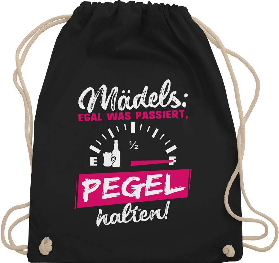 Shirtracer Mädels: Egal was passiert, Pegel halten!: Tshirt Gym Bag Shirtracer