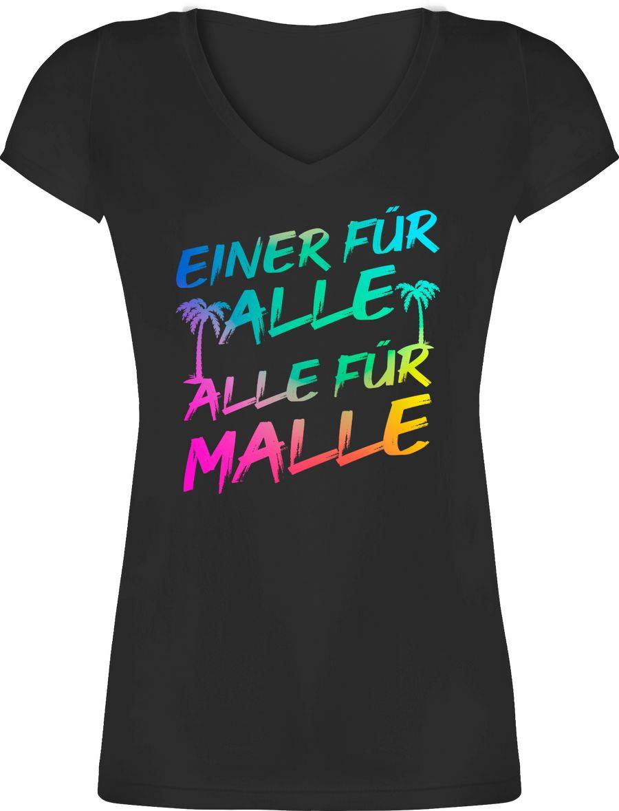Shirtracer Malle für Alle - Einer für alle Alle für Malle: Tshirt Turnbeutel Shirtracer